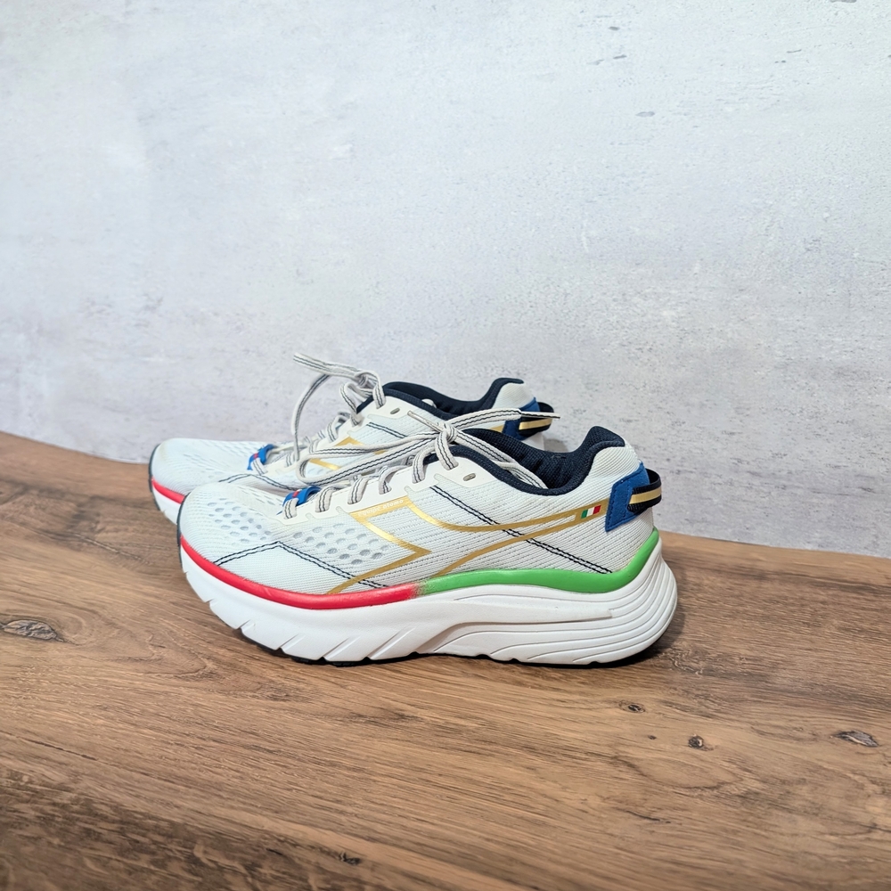 Diadora Equipe Atomo Women's Running Shoes Size 6 - Made in Italy - White/Gold - Picture 2 of 7